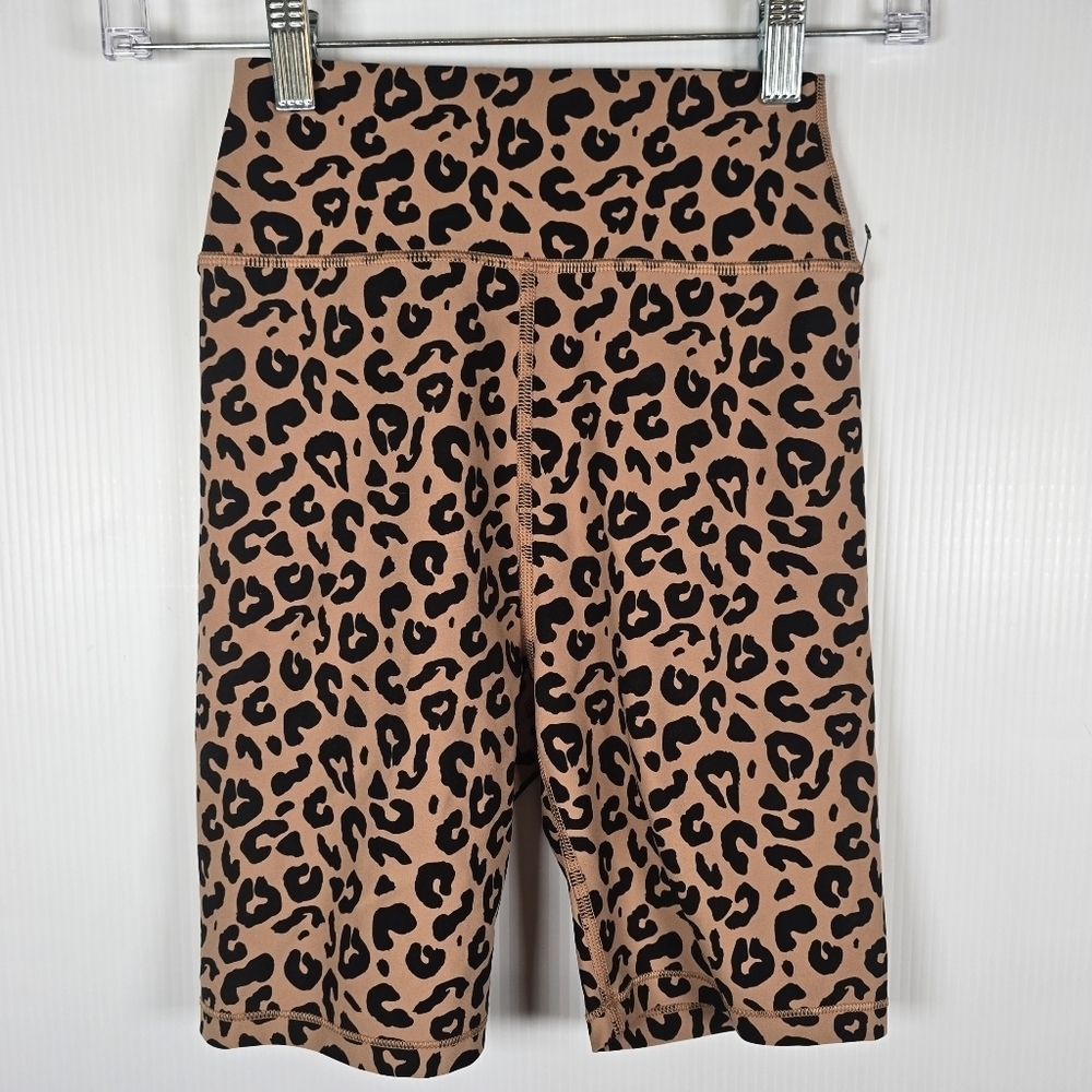 NWOT White Fox Active Leopard Print Biker Shorts Size XS Activewear Athleisure